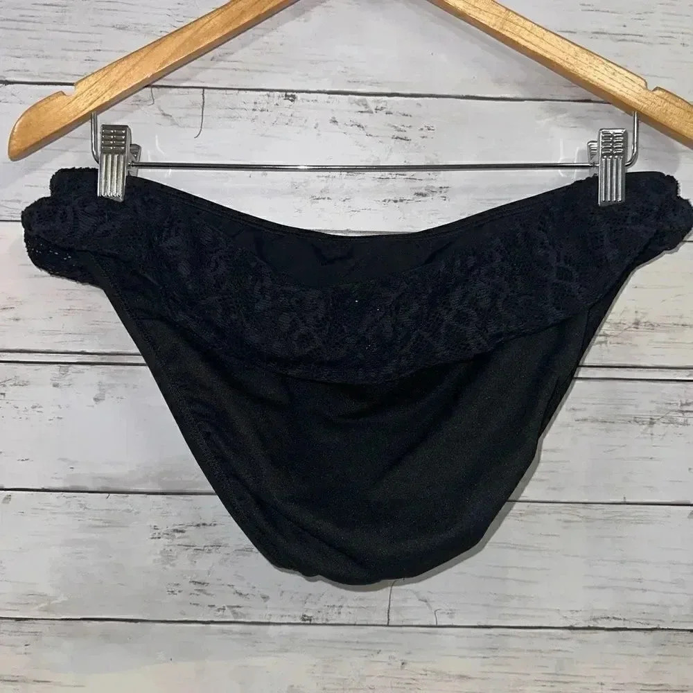 Athena Black Lace Banded Bikini Bottom - Picture 3 of 5